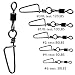 Sougayilang Fishing Rolling Swivel with Coast Lock Snap Stainless Steel Black Nickel Fish Swivels (#4-Test:50lbs-30pcs)