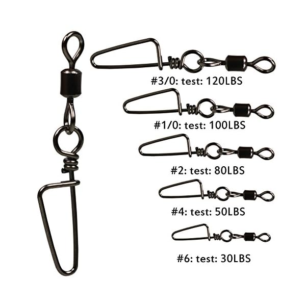Sougayilang-Fishing-Rolling-Swivel-with-Coast-Lock-Snap-Stainless-Steel-Black-Nickel-Fish-Swivels Sougayilang-Fishing-Rolling-Swivel-with-Coast-Lock-Snap-Stainless-Steel-Black-Nickel-Fish-Swivels