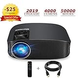 HD Projector, GBTIGER 4000 Lumens LED Video Projector, Full HD 1080p Support, 200