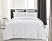 Word of Dream Pinch Pleat Microfiber Duvet Cover Set 3 PC, Full/Queen, White