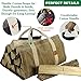 INNO STAGE Firewood Log Carrier Tote Bag with Super Strong Double Straps for Reinforce, 16oz Waxed Canvas Heavy Duty & Long Lasting for Wood Hay Hauling for Fireplace or Outdoor Camping-Khaki Color