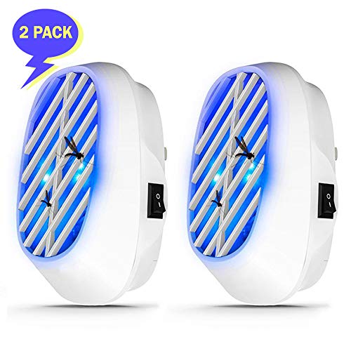 2020 Indoor Bug Zapper - Electric Fly Zapper 2 Pack -Best Plug-In Mosquito Killer - Electronic Insect Repellent with UV LED Lights - Portable Trap for Fruit Flies Gnats Moth Bugs