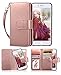 iPhone 8 Case, iPhone 7 Wallet Case, Crosspace Premium PU Leather Flip Wallet Case 2-in-1 Protective Magnetic Shell Credit Card Holder and Wrist Lanyard for Apple iPhone 7 iPhone -Smooth Champagne