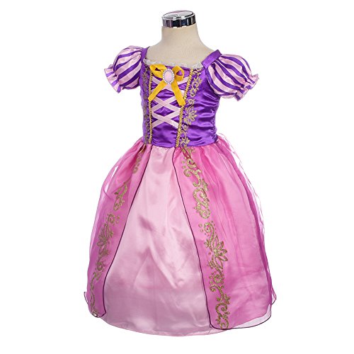 Dressy Daisy Girls' Princess Rapunzel Dress up Fairy Tales Costume Cosplay Party Size 4T