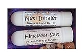 Neti & HIMALAYAN SALT Inhalers! SET of Two (2) Sinus & Lung Relief. 100% Natural. Respiratory Wellness. Healing Ions, Aromatherapy. Colds, Asthma, Cough, Bronchitis