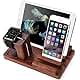 Apple Watch Stand, MOOZO Bamboo Wood Multi-Device Desktop Charging Dock Station Charger Holder Cradle for iPhone 7 6 6S Plus Samsung Galaxy S8 S7 S6 Edge iWatch Smartphone Tablet (Bamboo Wood)