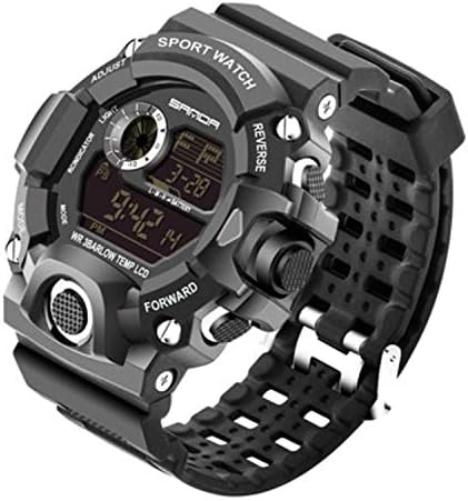 Mens Sports Digital Watch - 30M Waterproof Military Digital Watches Alarm/Timer, Military Wrist Watches with LED Backlight for Running Men - Black