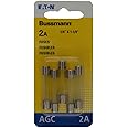 Bussmann AGC-2-R AGC Series Fuse, Fast Acting, 2 Amp, 250V, Glass Tube, 1/4" x 1-1/4", Rohs Compliant (Pack of 5)