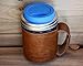 Faux Leather Sleeve with Handle/Travel Mug for Wide Mouth Pint Mason, Canning Jars