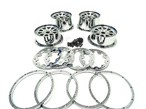 1/5 Rovan Chrome Plated Plastic Rims Fit HPI Baja 5B Rovan & King Motor Buggy