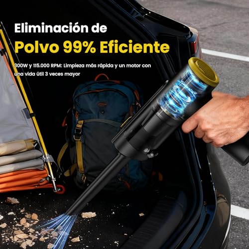 Zynet Cordless Handheld Vacuum Cleaner 28000Pa, Portable Mini Vacuum Cleaner for Car, Up to 60 Mins, 3 in 1 Vacuum/Blow/Inflate, LED Display and Green Light, Brushless Motor, Home, Office and Pet Hair