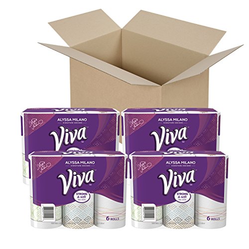 VIVA Signature Designs Full Sheet Paper Towels, Print, Big Roll, 24 Rolls