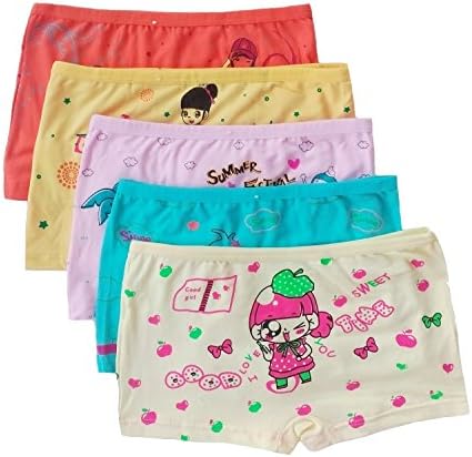Ya Li Ya 5-Pack Boyshort Panties Lingerie Bikini Bottom Underwear For Kids Little Girls