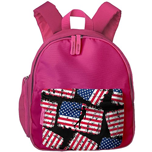 Figure Skating American Flag Kids Book Bags Printed School Backpacks Pocket For Boys Girls