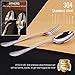 Silverware Flatware Cutlery Set,Portable Utensils LPOLER 32 Pieces Stainless Steel Utensils Service for 4,Include Knife,Fork,Spoon,Straw and Cleaning Brush,Mirror Polished,Dishwasher Safe