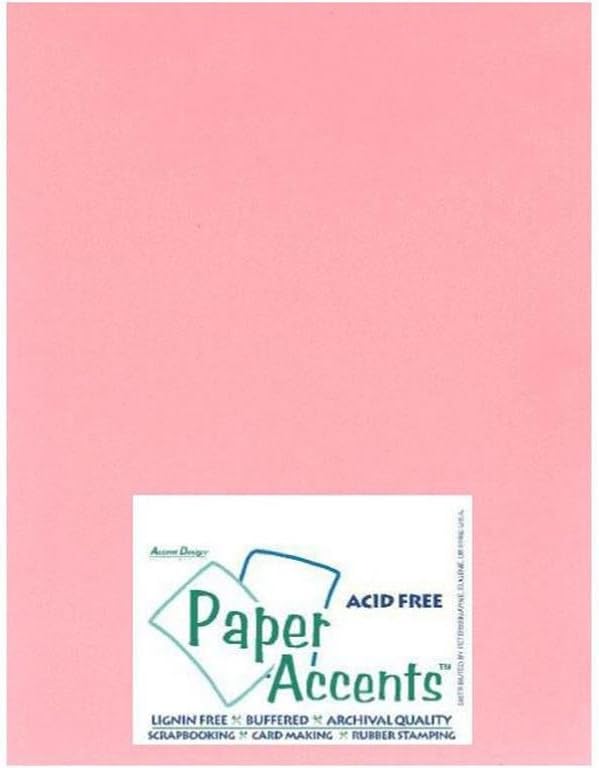 Accent Design Paper Accents Lite Stock 8.5x11 LiteStk Lt Pink