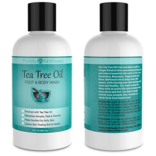 Antifungal Tea Tree Oil Body Wash, Great for Athletes, Foot Care, Body Odor and Toenails. Helps Deodorize- Leaving Skin, Feet and Nails Refreshed and Healthy Looking - 9 oz. Beauty & Personal Care, Skin Care, Body, Cleansers, Body Washes