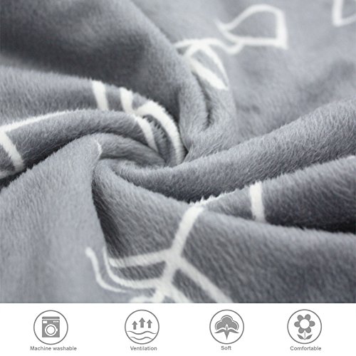 BORITAR Minky Nursing Pillow Covers 2 Pack, Super Soft Grey Arrow and Stars Printed with Dotted Backing - Thumbnail 2