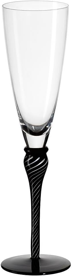 CRISTALICA Champagne Glasses Champagne Flute Champagne Glass Cocktail Glass Glass for Spirit Collection Night-N-Day Black/White/Transparent 27 cm