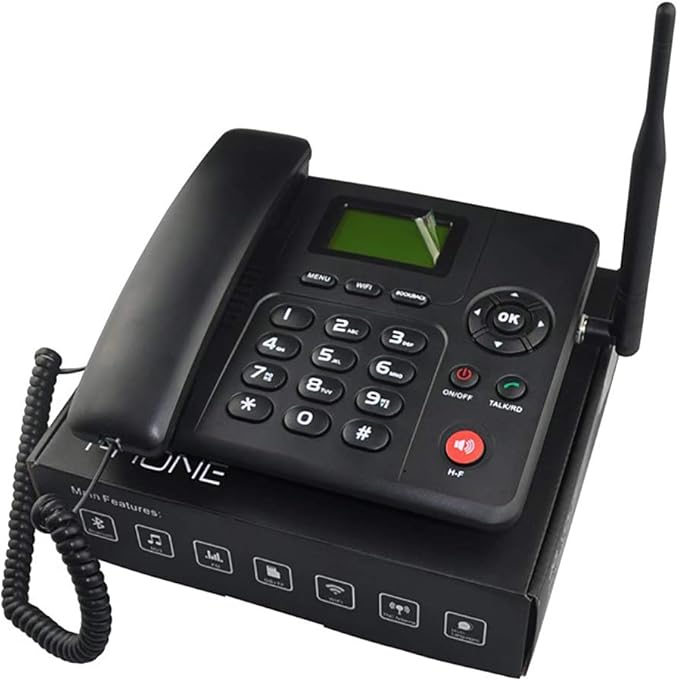 4G WiFi Wireless Fixed Phone Desktop Telephone GSM SIM Card LCD for