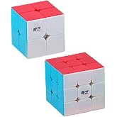 Pack of 2 Speed Cube 2X2X2 3X3X3 Speed Cube Set Magic Cube Puzzle | Bundle for Kids &amp; Adults, Colorful