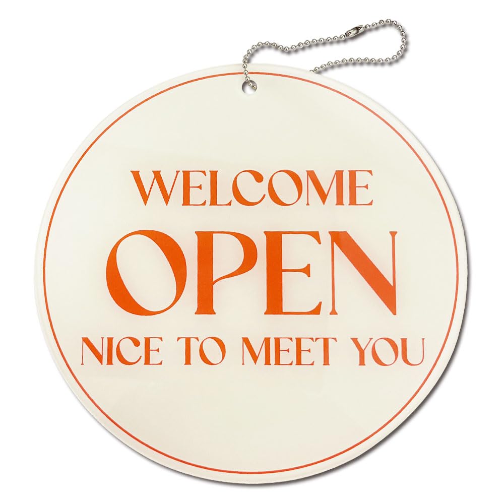 GEEKBEAR Modern, Retro, or Vintage Acrylic Business Deco Sign - Unique Design, Durable (01. Open Orange)