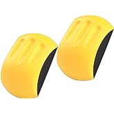 Bestgle 2 Pcs Sanding Mouse Hand Sander Block, 5 Inch Round Hand Sanding Pad Hook and Loop Mouse Sanding Block for Woodworkin