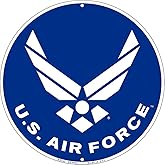 United States Air Force Aluminum Metal Round 12 Inch Diameter Sign - Perfect for Walls, Garages & Outdoor Decoration (USAF Air Force)
