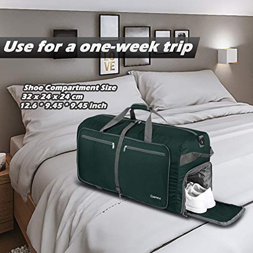 Gonex 100L Large Foldable Travel Duffle Bag with Shoes Compartment