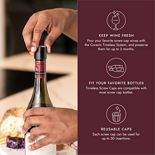 Coravin Screw Caps Pack of 6 Preserve Wine for Years Accessory