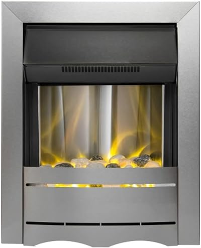 Adam Nevada Electric Fire in Brushed Steel, 1kW/2kW Heat Output