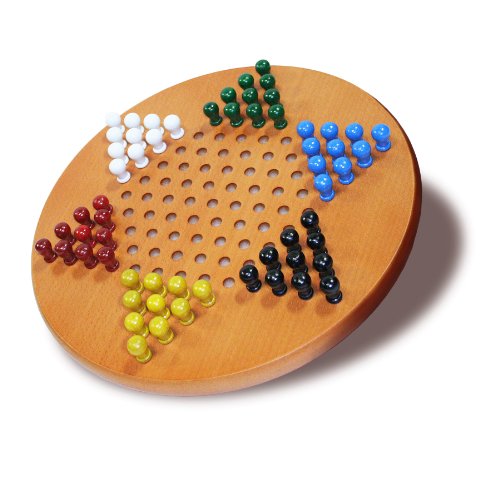 WE Games Solid Wood Chinese Checkers with Wooden Pegs - 11.5 inch Diameter