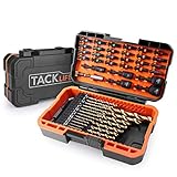 50Pcs Drill Bits Set, DNS01 20 Titanium Drill Bits Set, 24 Screwdriver Bits, 5 Nut Drivers with Strong Magnetism for All Brands High Torque Drills, with Patented Solid Case