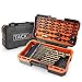 50Pcs Drill Bits Set, DNS01 20 Titanium Drill Bits Set, 24 Screwdriver Bits, 5 Nut Drivers with Strong Magnetism for All Brands High Torque Drills, with Patented Solid Case
