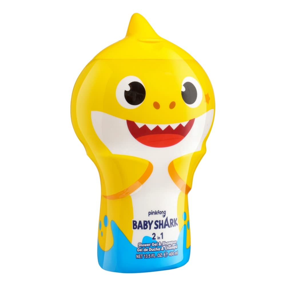 Baby Shark 2-in-1 Shower Gel & Shampoo - 3D Figure with Great Fragrance for Children and Adults (400 ml)