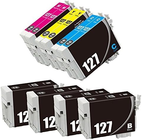 Ouguan Ink 10x Remanufactured 127 T127XL Ink Cartridges Compaitble For Workforce WF-3520 WF-3530 WF-3540 WF-7010 WF-7510 WF-7520 Printer