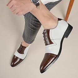 HuitJours Mens Oxfords Black White Two Tone Colors