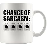 Chance of Sarcasm Sarcastic Gifts For Boss Employer Coworker Mom Girlfriend Wife To Husband Boyfriend Son Daughter Employee Ceramic Coffee Mug 11 oz White