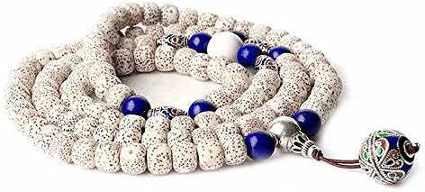 Leaves the bodhi 108 lapis lazuli beads necklace bracelet with meditation