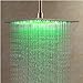 Rozin 16 Inches Brushed Nickel Brass Rain Shower Head LED Colors Top Sprayer