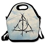 Deathly Hallows Large & Thick Insulated Tote Lunch Tote Bag Tote Lunch Bag For Men Women Kids Art Of Lunch