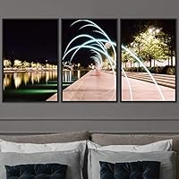 3 Piece Framed Canvas Wall Art Colorful Industrial Lights Canvas Prints Home Artwork Decoration for Living Room,Bedroom - 16