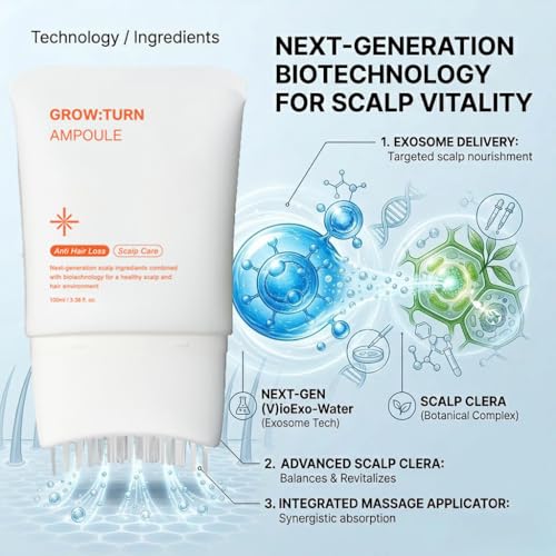 YOOJ® GROWTURN Hair Growth Serum with Built-in Applicator Brush, Heartleaf-Derived Exosomes, Scalp Massager, Scalp Revitalizing Korean Hair Care