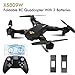 Virhuck VISUO XS809W Drone with Camera Live Video, WiFi FPV Quadcopter with 120° Wide-Angle 720P HD Camera Foldable Drone RTF - Altitude Hold, 3D Flip, APP Control, Gravity Sensor + Bonus Battery