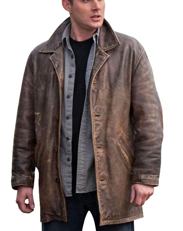 Photo 1 of Mens Dean Winchester Jacket Distressed Brown Real Leather Jacket Coat - Distressed Leather Jacket (XX-Large, Distressed Real Leather)
