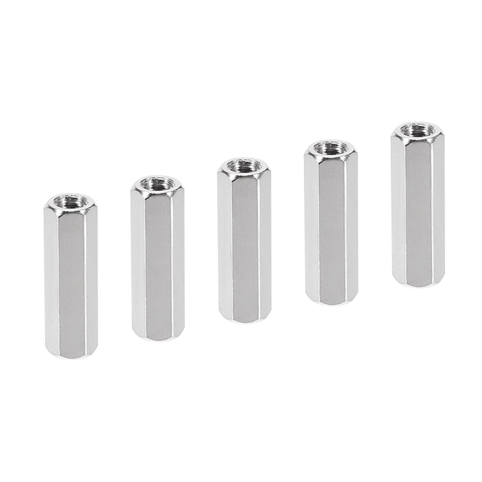 YOKIVE 5 Pcs M4 Spacers, Brass Hex PCB Standoffs Nuts, Keep Height Consistent, Great for Motherboard, Circuit Board, Electronics (Silver Tone, 20mm)