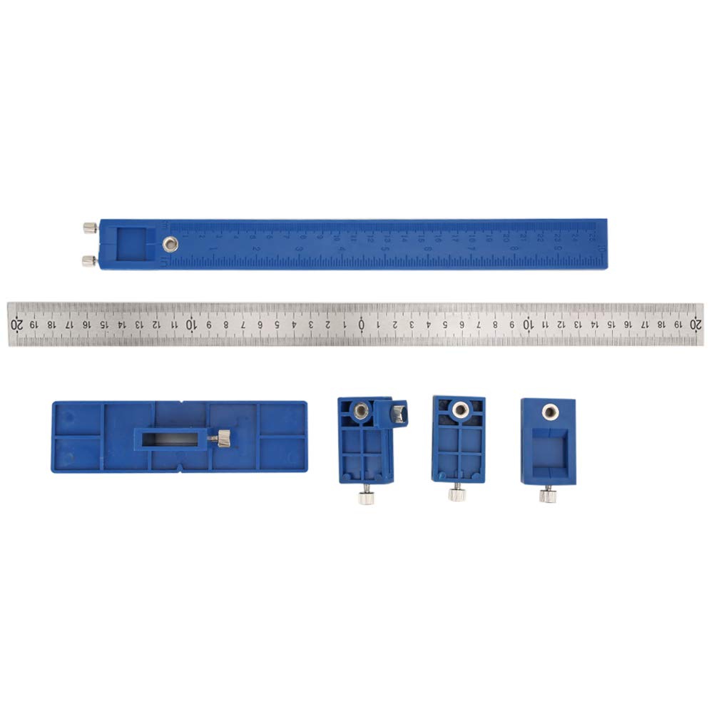 Cabinet Hardware Jig, Woodwork Adjustable Drill Punch Locator Measurement Tool Furniture Dowelling Hole Saw for Installation of Handles, Knobs on Doors and Drawer Pull