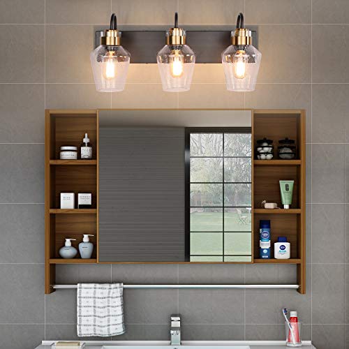 PRESDE 3 Light Vintage Bathroom Vanity Light Fixtures Over Mirror for