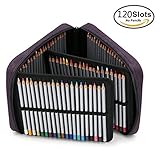 Miraclekoo 120 Slots Handy Deluxe Colored Pencil Case Pencils Holder Super Large Capacity Multi-layer Portable Pencil Organizer (purple)