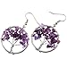 SUNYIK Purple Amethst Stone Dangle Earrings for Women(Silver Plated)